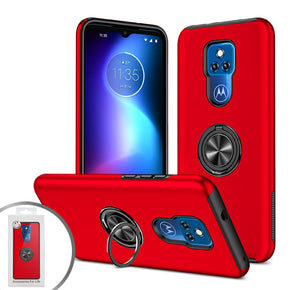 Motorola Moto G Play (2021) Magnetic Ringstand 6 Hybrid Case - Red