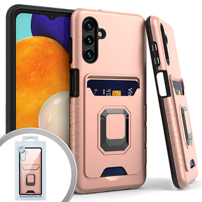 Samsung Galaxy A13 5G Magnetic Ringstand 7 Hybrid Case (w/ Card Holder) - Rose Gold