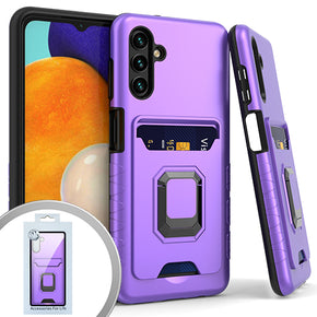 Samsung Galaxy A13 5G Magnetic Ringstand 7 Hybrid Case (w/ Card Holder) - Purple