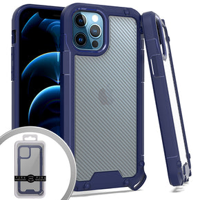 Apple iPhone 12 / 12 Pro (6.1) PROZIN CARBON Hybrid Case - Navy Blue