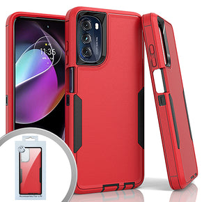 Motorola Moto G 5G (2022) Slim Dual-Tone Hybrid Case - Red