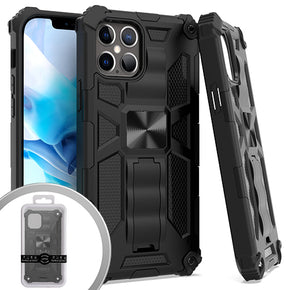 Apple iPhone 12 / 12 Pro (6.1) Tactical Stand Hybrid Case - Black
