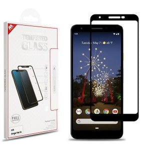 Google Pixel 3a Full Coverage Tempered Glass Screen Protector - Black