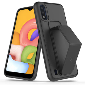 Samsung Galaxy A01 GRIP Series Hybrid Case [with Magnetic Hand Grip Stand]