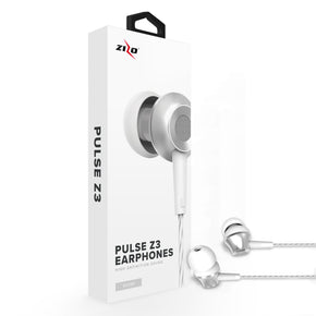 ZIZO PULSE Z3 In-Ear Headphones with Dynamic Amp Sound [Built-in Mic] - Silver