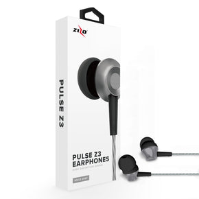ZIZO PULSE Z3 In-Ear Headphones with Dynamic Amp Sound [Built-in Mic] - Space Grey
