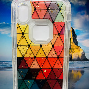 Apple iPhone XS Max Heavy Duty Kleer Design Hybrid Case - Rainbow Triangles