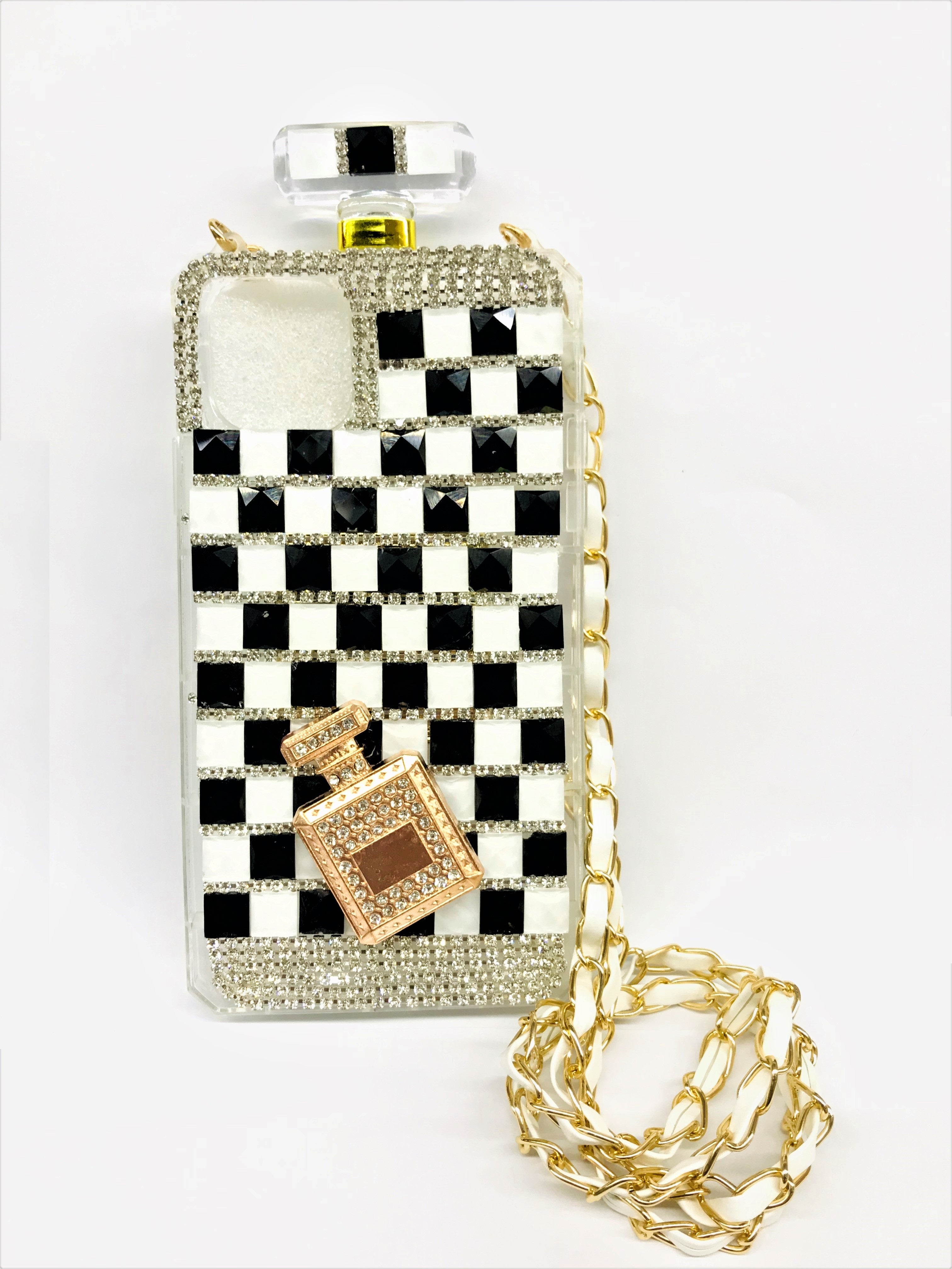 Luxury Glitter Diamond Rhinestone Perfume Bottle Crossbody Phone Case For  iPhone 15 14 13 12 11 Pro MAX X XS XR 7 8 Plus Cover