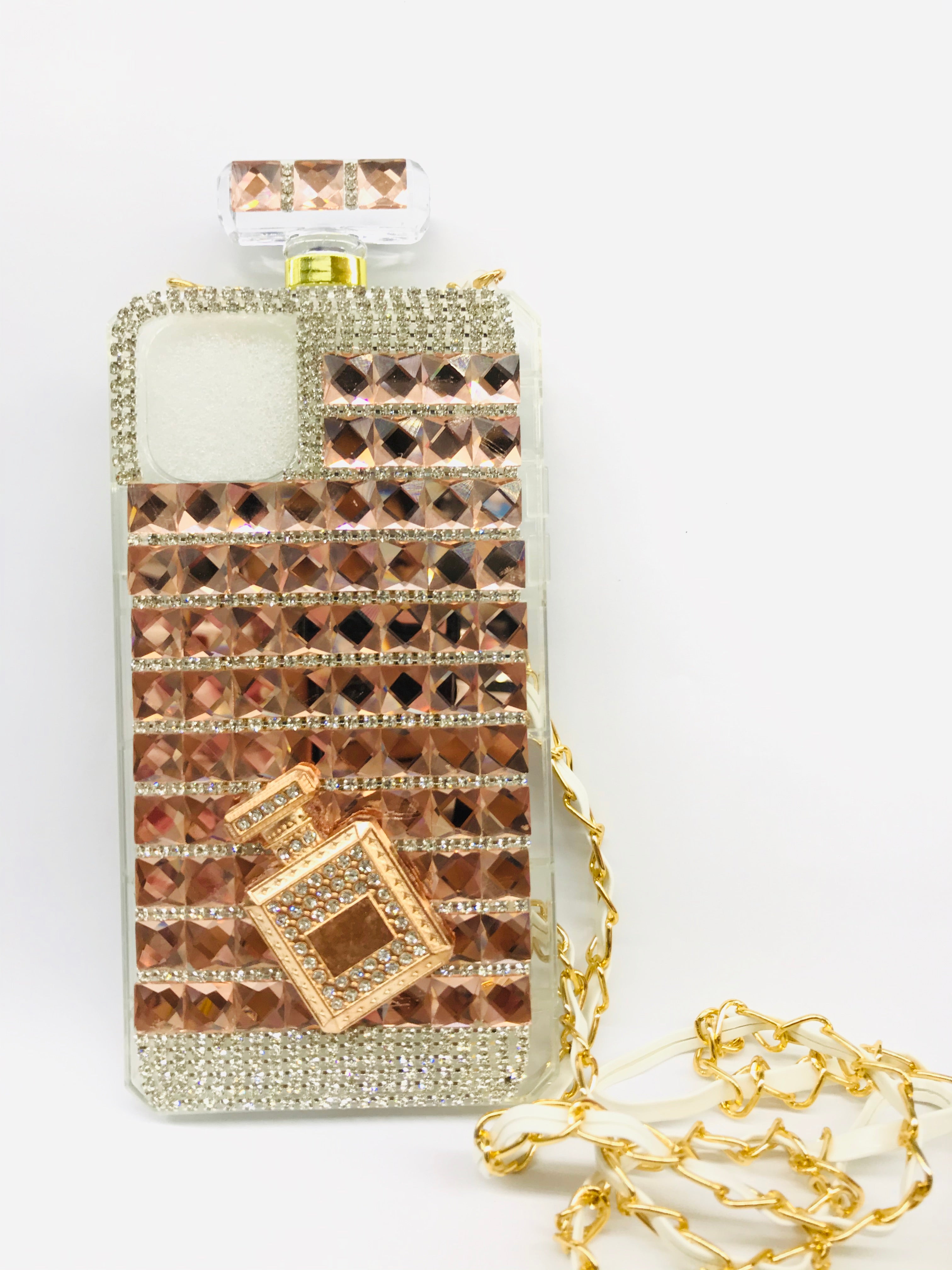 Apple iPhone 11 (6.1) Perfume Bottle Diamond Stone Squares Case