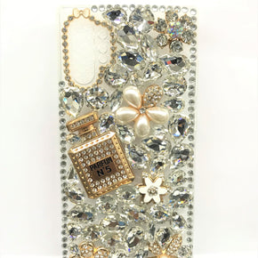 Samsung Galaxy Note 10 Plus Luxury Bling Ornament Diamond Design Case - Silver