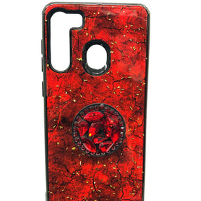 Samsung Galaxy A21 Luxury Marble Glass Case Cover