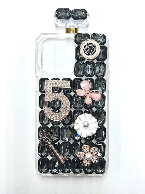 For iPhone 15 Pro Max 14 13 12 11 XR X Bling Sparkle Diamond Perfume Bottle  Case