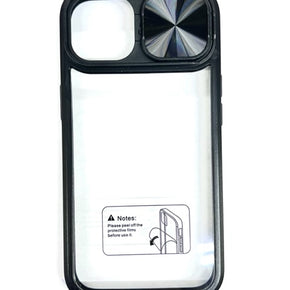 Apple iPhone 14 (6.1) Sliding Camera Cover Transparent Shockproof Hybrid Case