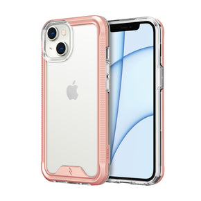 Apple iPhone 13 (6.1) ION Series Hybrid Case (with Tempered Glass Screen Protector) - Rose Gold / Clear