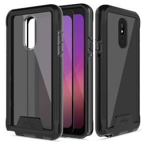 LG Stylo 5 ION Series Hybrid Case (with Tempered Glass) - Black / Smoke