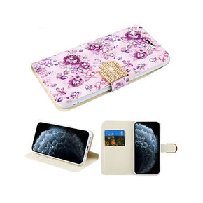 Apple iPhone 11 Pro (5.8) Diamond Series MyJacket Wallet Case - Fresh Purple Flowers