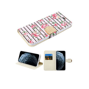 Apple iPhone 11 Pro (5.8) Diamond Series MyJacket Wallet Case - Pink Fresh Roses