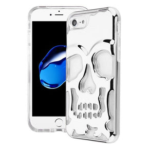 Apple  iPhone 8/7 Skullcap Lucid Hybrid Protector Cover - Silver Plating/Transparent Clear