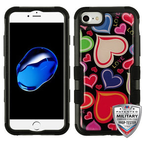 iPhone 8/7 Plus Colorful Hearts (Natural Black)