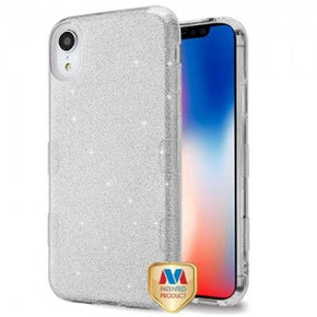 Apple iPhone XR TUFF Full Glitter Hybrid Protector Cover - Silver
