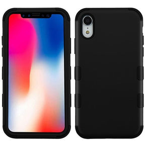 Apple iPhone XR TUFF Hybrid Protector Cover - Rubberized Black / Black