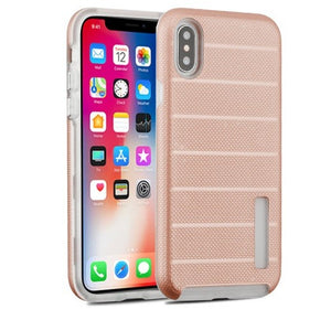 Apple iPhone XS/X Textured Dots Fusion Protector Cover - Rose Gold/Clear