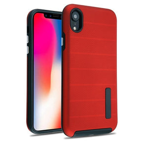 Apple iPhone XR Textured Dots Fusion Protector Cover - Red/Black