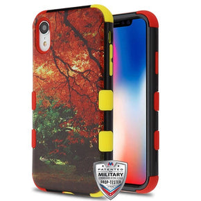 Apple iPhone XR TUFF Hybrid Protector Cover - Fall Foliage / Red and Yellow