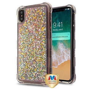 Apple iPhone XS Max TUFF Quicksand Glitter Lite Hybrid Protector Cover - Pink Stars