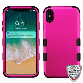 Apple iPhone XS Max TUFF Hybrid Protector Cover - Titanium Hot Pink / Black
