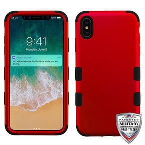 Apple iPhone XS Max TUFF Hybrid Protector Cover - Titanium Red / Black