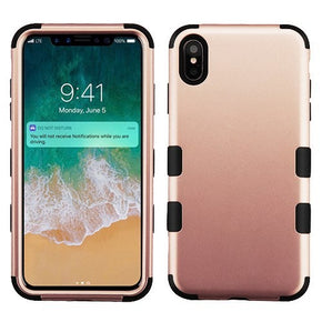 Apple iPhone XS Max TUFF Hybrid Protector Cover - Rose Gold / Black