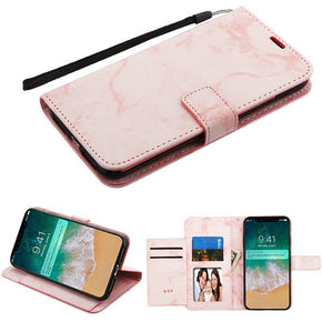 Apple iPhone XS Max MyJacket Wallet Case with Extra Card Slots - Pink Marble