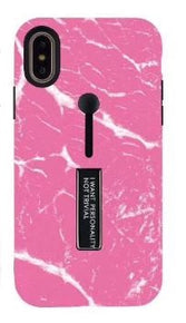 Apple iPhone XR Silicone Grip Hybrid Case - Pink Marble