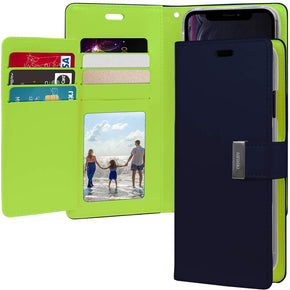 Samsung Galaxy Note 10 Plus Rich Diary Wallet Case - Navy Blue