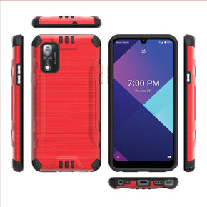 Wiko Ride 3 Brushed Metal Magnetic Hybrid Case - Red