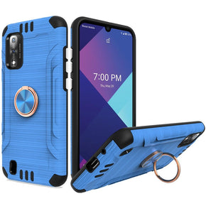 Wiko Ride 3 Brushed Metal Hybrid Case (with Magnetic Ring Stand) - Blue