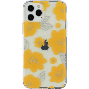 Apple iPhone 11 (6.1) Glitter Fashion Design Hard TPU Case - Yellow Flower