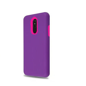 LG Stylo 5 Dual Layered Hybrid Case - Purple / Pink