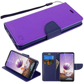 LG Stylo 5 Crossgrain Series Wallet Case - Purple / Dark Blue