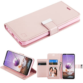LG Stylo 5 Xtra Series Tri-Fold Wallet Case - Rose Gold