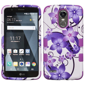 LG Stylo 3 / Stylo 3 Plus TUFF Design Hybrid Case - Purple Hibiscus