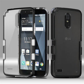 LG Stylo 3 / Stylo 3 Plus TUFF Transparent Hybrid Case - Black