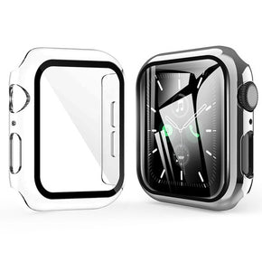 Apple Watch 44mm Tempered Glass Screen Protector & Case Combo