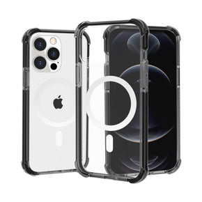 Apple iPhone 13 (6.1) MagSafe Compatible Tough Acrylic Transparent Hybrid Case - Black