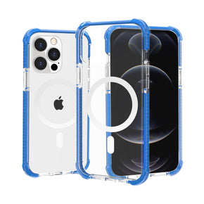 Apple iPhone 14 Pro (6.1) MagSafe Compatible Tough Acrylic Transparent Hybrid Case - Blue