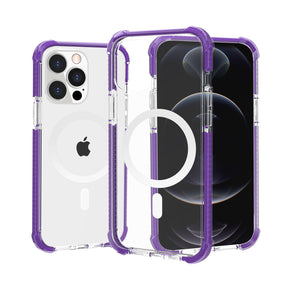 Apple iPhone 14 Pro (6.1) MagSafe Compatible Tough Acrylic Transparent Hybrid Case - Purple