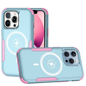 Apple iPhone 14 (6.1) MagSafe Tough Hybrid Case - Teal / Pink