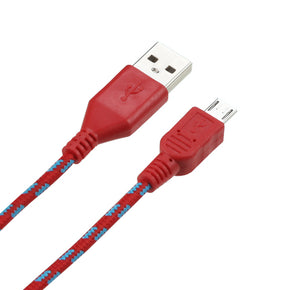Red Woven Pattern Data Cable