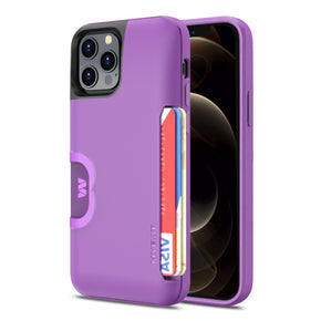 Apple iPhone 12/12 Pro (6.1) Slide Series Hybrid Case (with Card Holder) - Purple